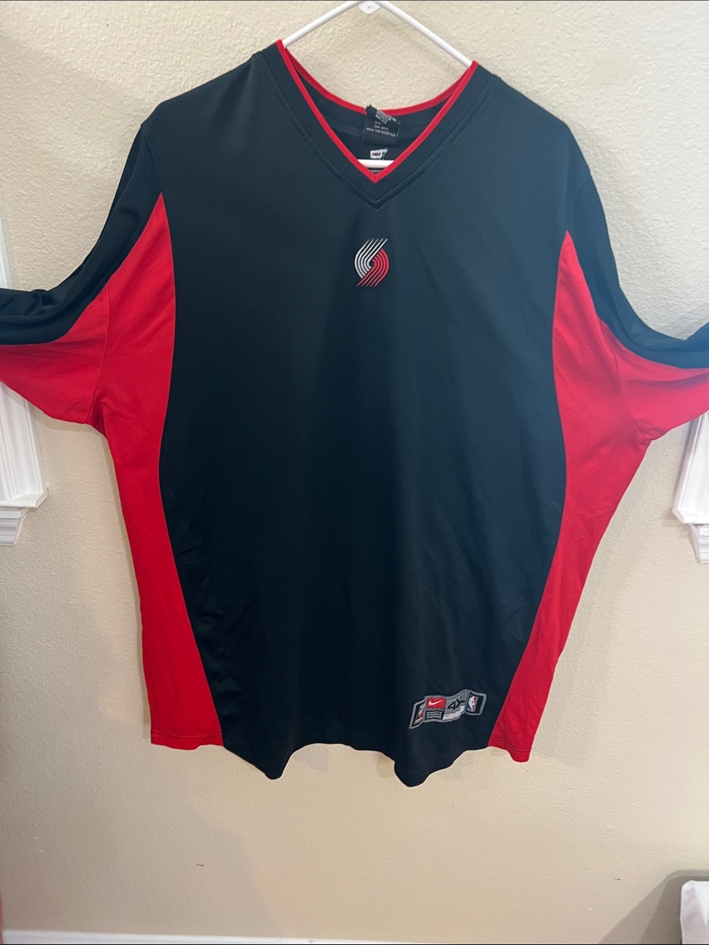 Nike Black and Red V-Neck Basketball Jersey